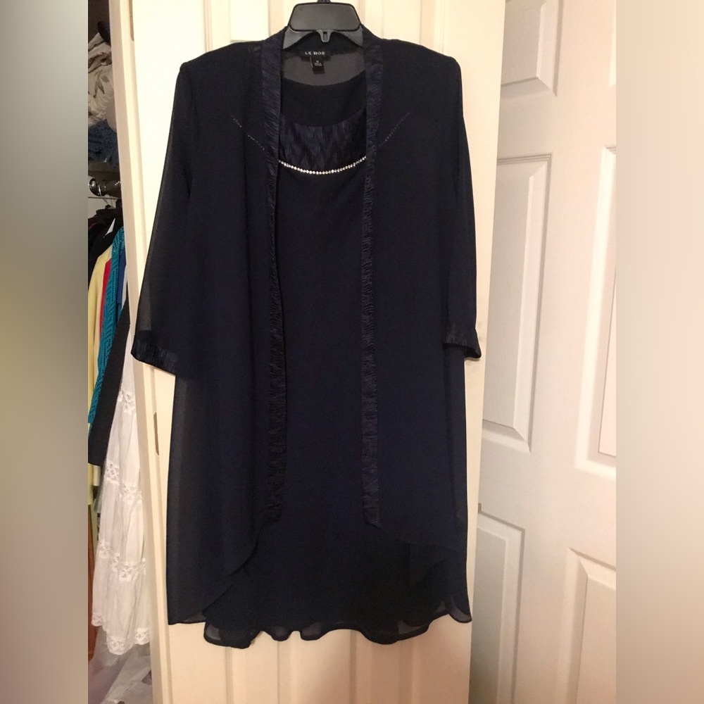 LE Bos Blue 2 Piece Dress, Size 14